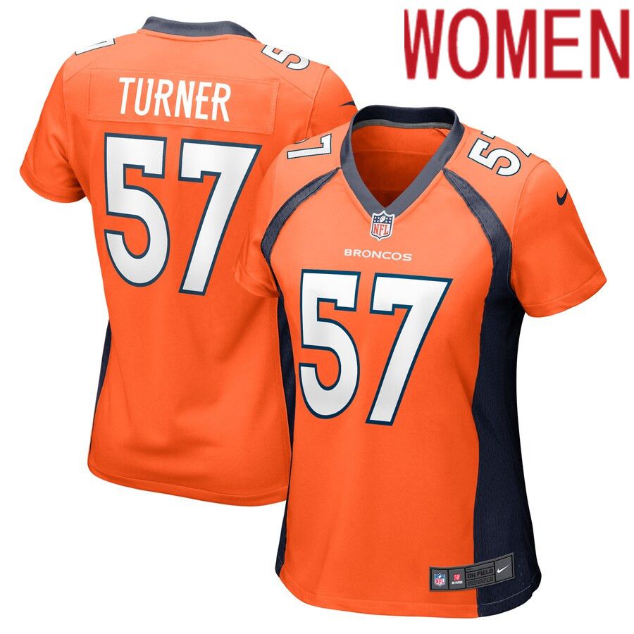 Women Denver Broncos 57 Billy Turner Nike Orange Game Player NFL Jersey